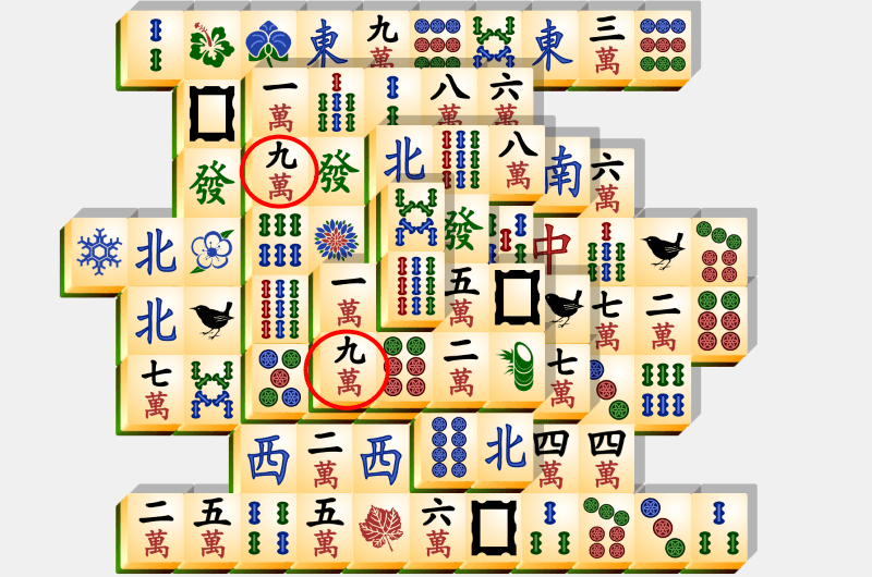 Mahjong, solving example, section 13