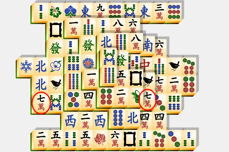Mahjong, solving example, section 14